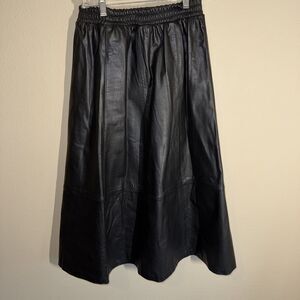 Laurice Women’s Maxi Leather Skirt Black